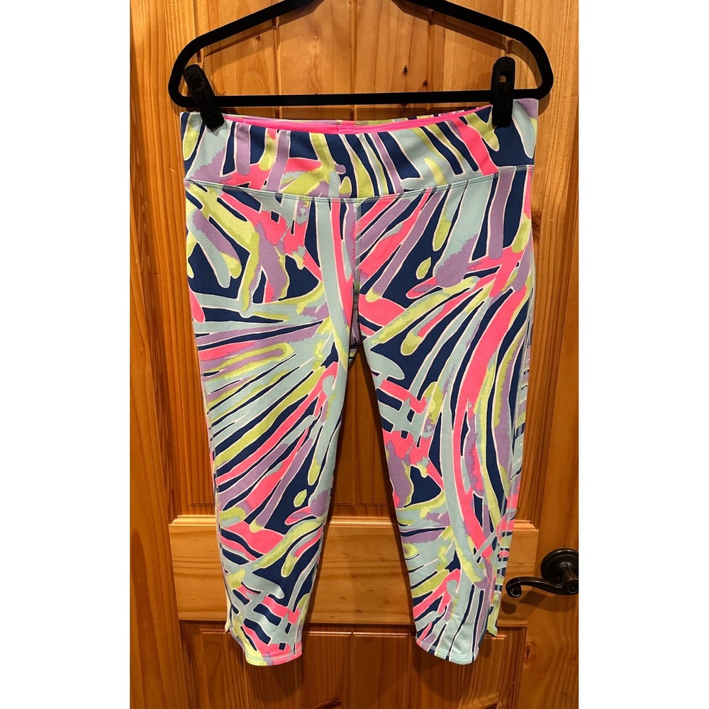 Lilly Pulitzer Luxletic Indigo Sea Dreamin Cropped Weekender Leggings XL
